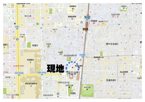 東住吉区矢田6丁目築後未入居物件　現地マップ